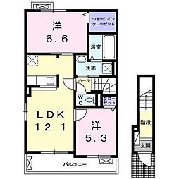アグレアーブル 2LDKの間取図画像