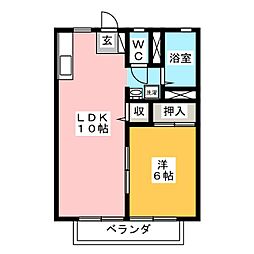 サンシティー淀平 1LDKの間取図画像