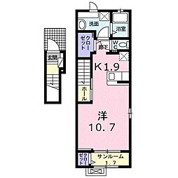 カイロス若の宮 ワンルームの間取図画像