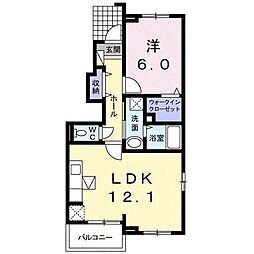 ヴェルドミール5 1LDKの間取図画像