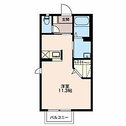 Y'sフォーレスA ワンルームの間取図画像