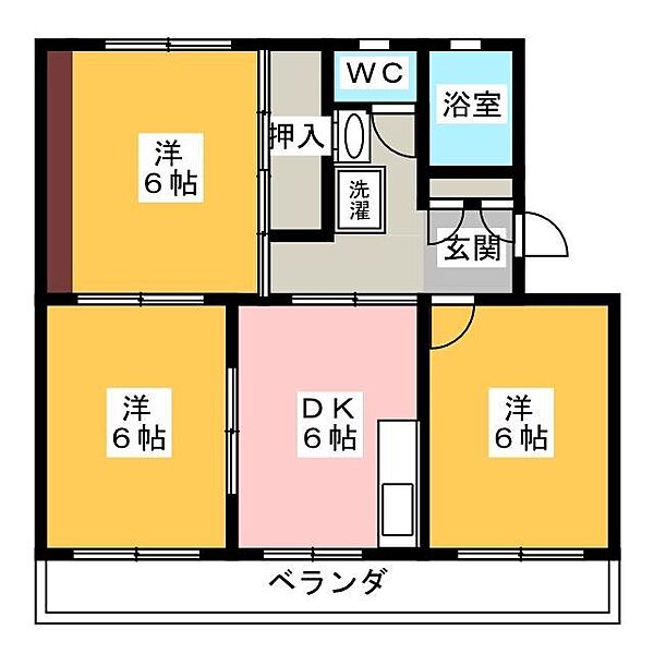 ハイツ道原 ｜静岡県焼津市道原(賃貸マンション3DK・1階・53.44㎡)の写真 その2