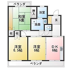 シャン・ピエール2 3DKの間取図画像