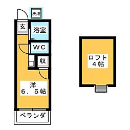 ペントハウス ワンルームの間取図画像