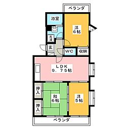 エバーグリーンA 3LDKの間取図画像