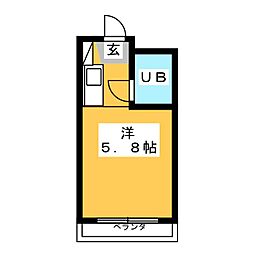 アネックス焼津 ワンルームの間取図画像