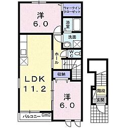 クラール 2LDKの間取図画像