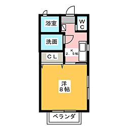 ラ・メゾンフォーレ 1Kの間取図画像