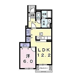 アザレアHORIKAWA 1LDKの間取図画像