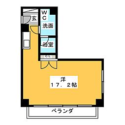アリビオ ワンルームの間取図画像