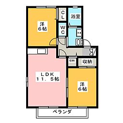 メゾンルポ2 2LDKの間取図画像