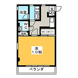 VillaK1 1Kの間取図画像