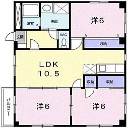 プチメゾンK 3LDKの間取図画像