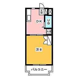 マンションダイアナ 1DKの間取図画像