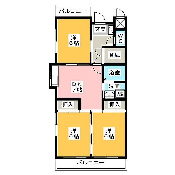 コーポＫＡＭＡＤＡ ｜静岡県磐田市天龍(賃貸マンション3SDK・4階・58.95㎡)の写真 その2