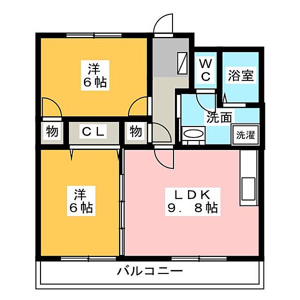 ＶＰマンションIII ｜静岡県磐田市鳥之瀬(賃貸マンション2LDK・5階・51.84㎡)の写真 その2