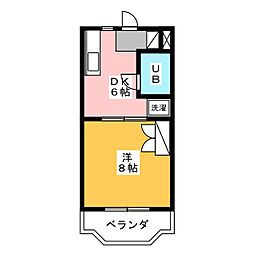 マンションカトレア1 1DKの間取図画像