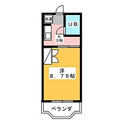 サンビレッジ 1Kの間取図画像