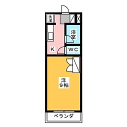 パストラーレ5 1Kの間取図画像