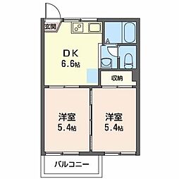 サンベルテ 2DKの間取図画像