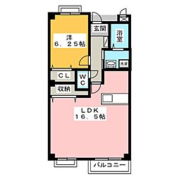 グランデーアM 1LDKの間取図画像