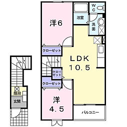 グリーンテラスnaganoA 2LDKの間取図画像
