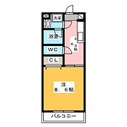 パステル 1DKの間取図画像