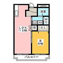 シャトレ壱番館 1LDKの間取図画像