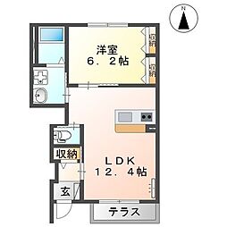 オハナ 1LDKの間取図画像