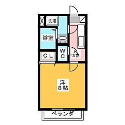 ロワトレーヌ 1Kの間取図画像