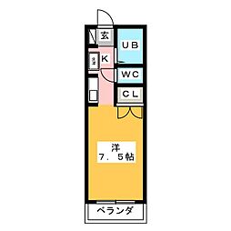 コスモス10 1Kの間取図画像