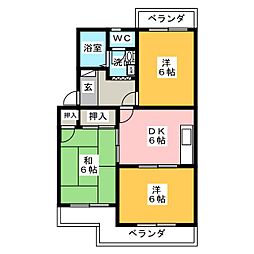 サンティール 3DKの間取図画像
