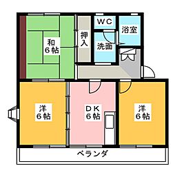 ヴィラ本郷 3DKの間取図画像