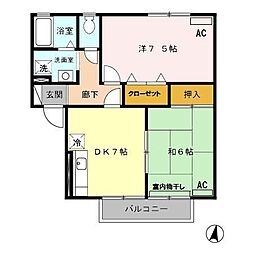 ルミエール池田 2DKの間取図画像