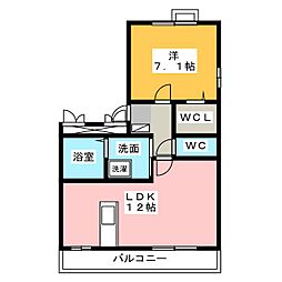 グランドソレイユ 1LDKの間取図画像