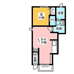 クルカ見付 1LDKの間取図画像