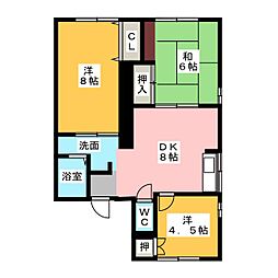 サンコート高尾 3DKの間取図画像