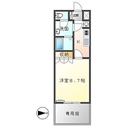 ワンピース 1Kの間取図画像