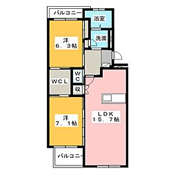 ルミナス 2LDKの間取図画像