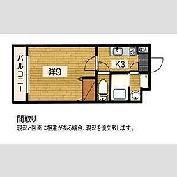 ウィンディ堀ノ内 1Kの間取図画像