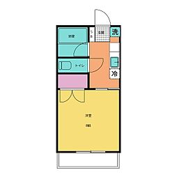 プラスアルファ寮B棟 1Kの間取図画像