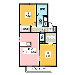 ヴィラルーニィ 2LDKの間取図画像