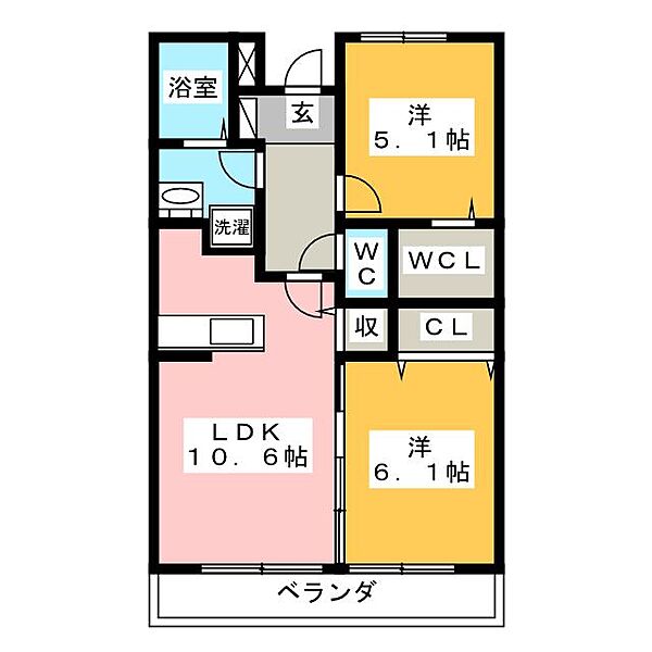 ルシエル　ブルー ｜静岡県裾野市二ツ屋(賃貸マンション2LDK・4階・53.14㎡)の写真 その2