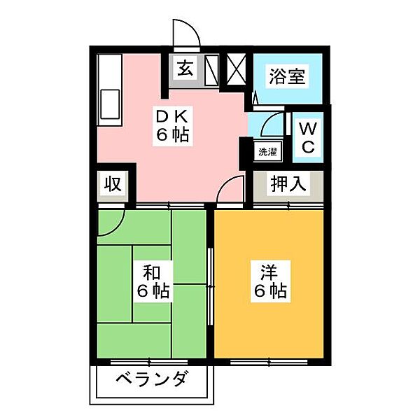 エルディム泉Ｂ ｜静岡県駿東郡清水町伏見(賃貸マンション2DK・2階・39.74㎡)の写真 その2