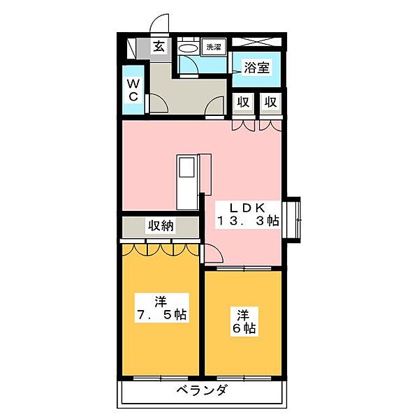 エル・アールの森 ｜岐阜県羽島郡岐南町野中７丁目(賃貸マンション2LDK・2階・57.85㎡)の写真 その2