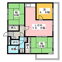 マンション城南 3LDKの間取図画像