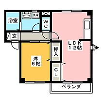 クレセントイワイ  ｜ 岐阜県羽島郡笠松町米野（賃貸アパート1LDK・2階・44.30㎡） その2