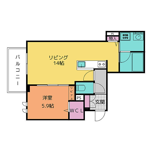 シャーメゾンステージ茜部本郷 307｜岐阜県岐阜市茜部本郷１丁目(賃貸マンション1LDK・3階・48.35㎡)の写真 その2