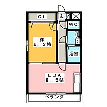 花水木  ｜ 岐阜県岐阜市六条北４丁目（賃貸マンション1LDK・2階・40.00㎡） その2