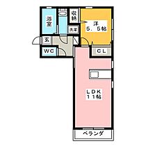 エレガンスフルール  ｜ 岐阜県岐阜市茜部大野２丁目（賃貸アパート1LDK・1階・44.00㎡） その2